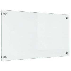 vidaXL Kitchen Backsplash Transparent 70 x 40 cm Tempered Glass