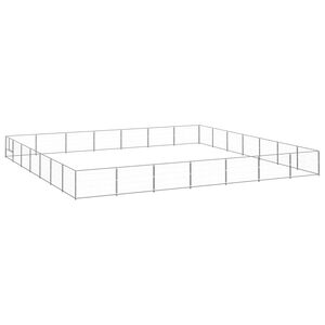 vidaXL Dog Kennel Silver 49 m&sup2; Steel