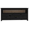 vidaXL TV Cabinet Black 114x35x52 cm Solid Wood Pine