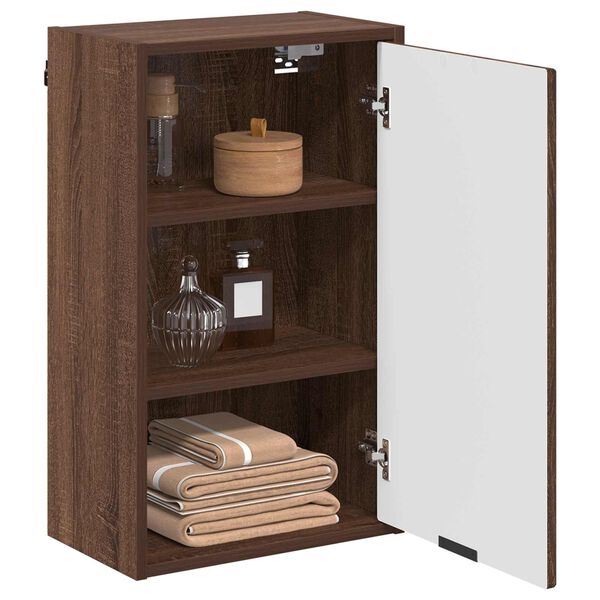 vidaXL Bathroom Cabinet Wall-mounted Brown Oak 39 x 23.5 x 65 cm