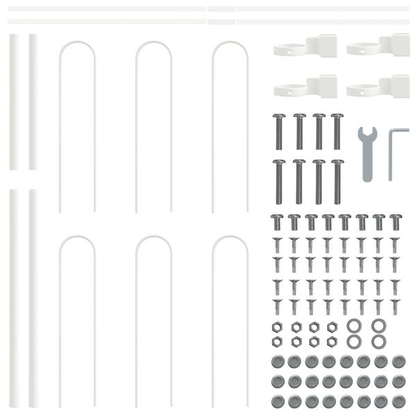 vidaXL Garden Fence White 1.7 x 0.8 m Powder-coated Steel