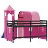 vidaXL Kids' Loft Bed with Tower without Mattress Pink 90x200 cm