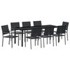 vidaXL Garden Dining Set 9 pcs Black PE Rattan