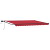 vidaXL Manual Retractable Awning with LEDs Red and Anthracite 4 x 3 m