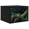vidaXL Wall-mounted Bedside Cabinet WIJHE Black Oak 36 x 33 x 25 cm