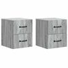 vidaXL Wall-Mounted Bedside Cabinet 2 pcs Grey Sonoma