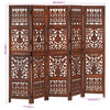 vidaXL Hand Carved 5-Panel Room Divider Brown 200x165 cm Solid Mango Wood