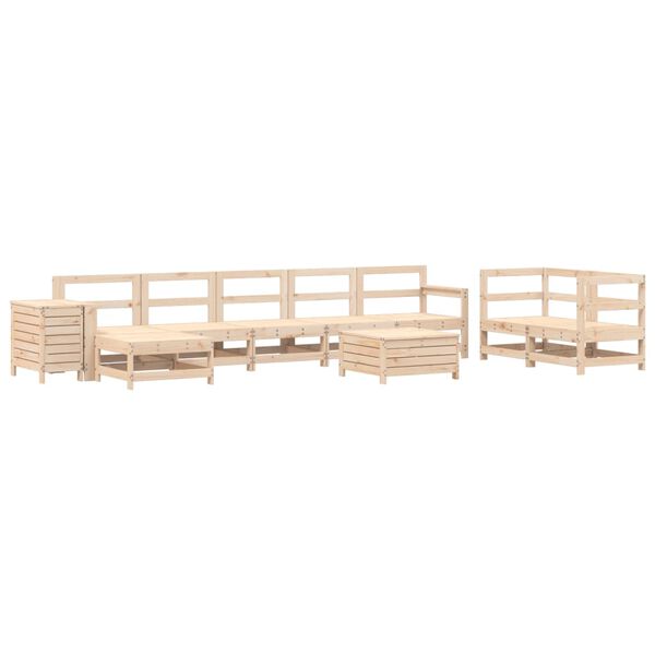 vidaXL 10 Piece Garden Sofa Set Solid Wood Pine