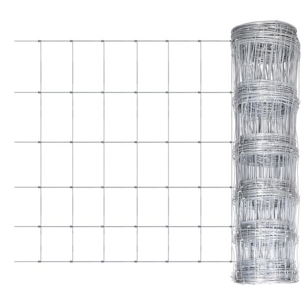 vidaXL Step-In Fence with Posts Zinc-coated Iron 50 m 80/6/15