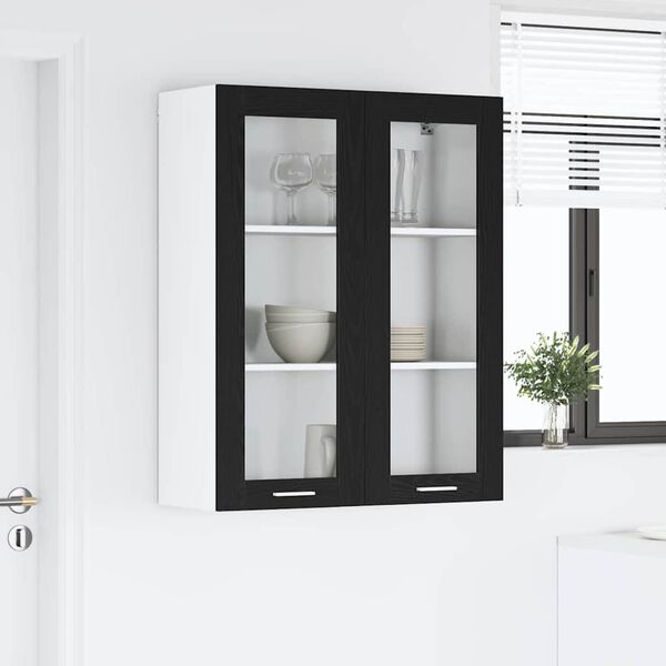 vidaXL Hanging Cabinet Black Oak 80 x 31 x 100 cm Engineered Wood