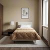 vidaXL Summer Duvet Taupe 155 x 200 cm Microfiber and Teddy fleece