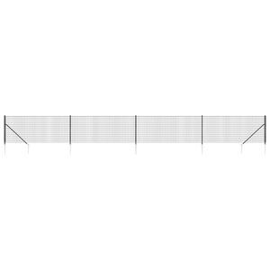 vidaXL Wire Mesh Fence with Spike Anchors Anthracite 1x10 m