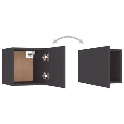 vidaXL Wall Mounted TV Cabinets 2 pcs Grey 30.5x30x30 cm