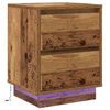 vidaXL Bedside Cabinet with Drawer 2 pcs Old Wood 39 x 34.5 x 50 cm