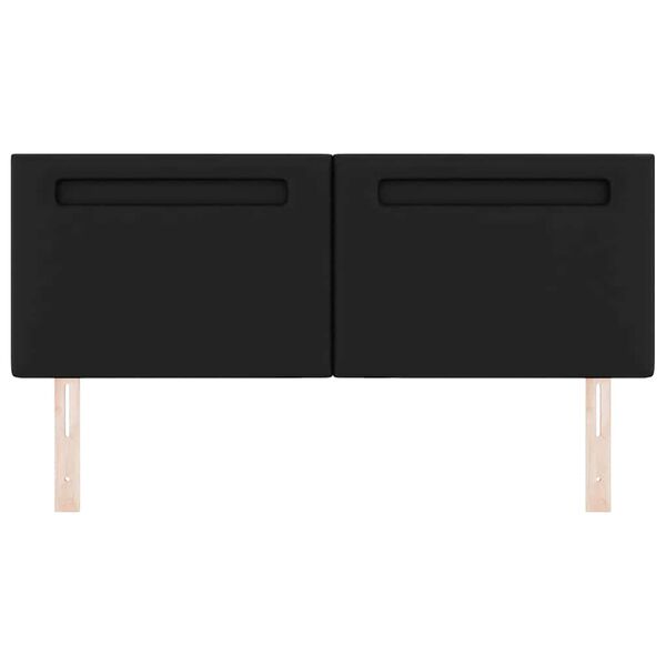 vidaXL LED Headboard Black 160 cm Faux Leather