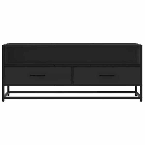 vidaXL TV Cabinet Black 100x34.5x40 cm Engineered Wood and Metal