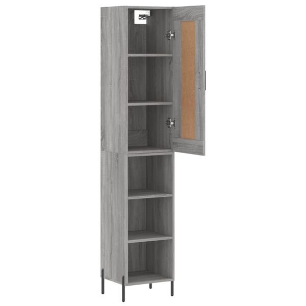 vidaXL Highboard Grey Sonoma 34.5x34x180 cm Engineered Wood