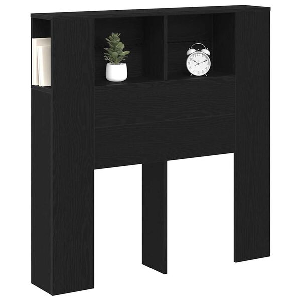 vidaXL Headboard Cabinet Black Oak 100 x 19 x 104.5 cm Engineered Wood
