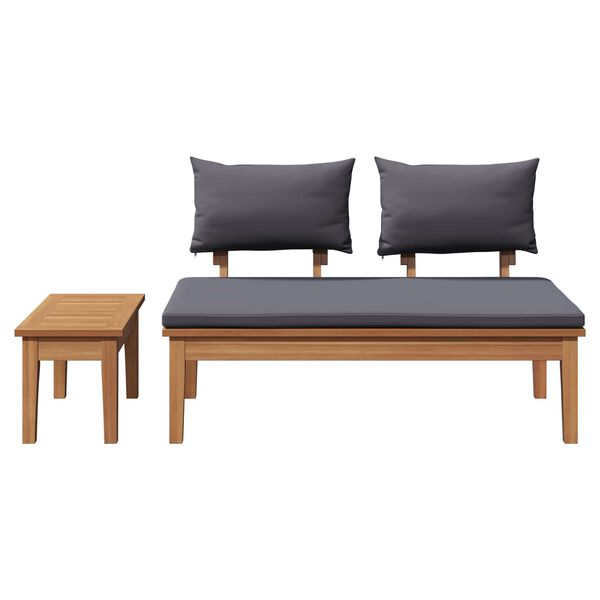 vidaXL Garden Bench 2 pcs Brown Solid Teak wood