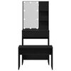 vidaXL LED Dressing Table Set 2 pcs Black Oak Engineered Wood