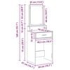 vidaXL Dressing Table Concrete Grey 50 x 41 x 140 cm Engineered Wood