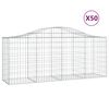 vidaXL Arched Gabion Baskets 50 pcs 200x50x80/100 cm Galvanised Iron