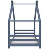 vidaXL Kids Bed Frame Grey Solid Pine Wood 90x200 cm