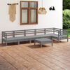 vidaXL 7 Piece Garden Lounge Set Solid Pinewood Grey