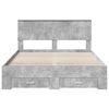vidaXL Bed Frame Concrete Grey 140 x 190 cm Engineered Wood