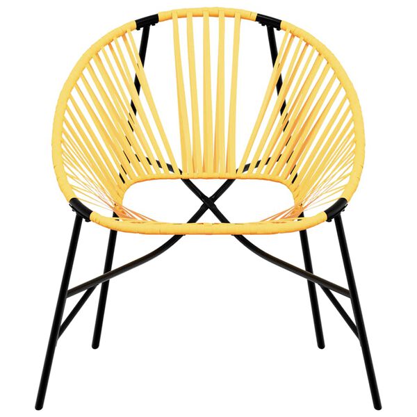 vidaXL Garden Egg Chair Black and Yellow Poly Rattan