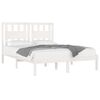 vidaXL Bed Frame without Mattress White Solid Wood Double