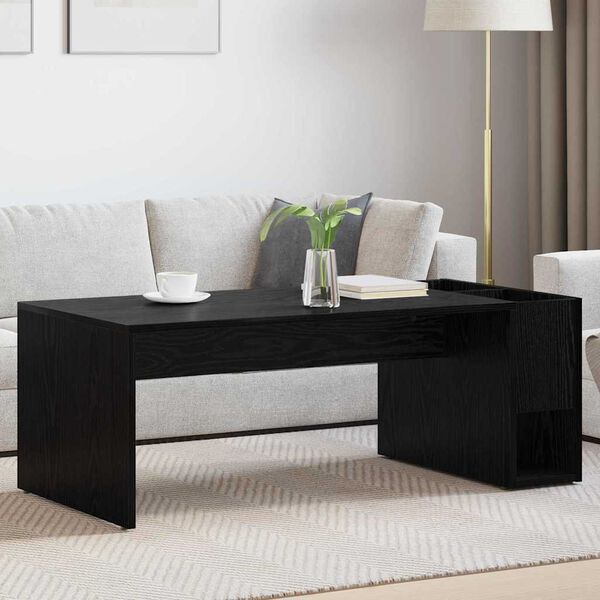 vidaXL Coffee Table Black Oak 101.5 x 50 x 37 cm Engineered Wood