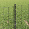 vidaXL Fence with Post Grey 0.4 x 10 m Steel and PVC