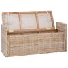 vidaXL Storage Bench with Cushion Natural 110 x 40 x 50 cm Rattan