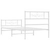vidaXL Metal Bed Frame without Mattress with Footboard White 90x190cm
