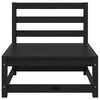 vidaXL 3 Piece Garden Lounge Set Black Solid Wood Pine