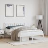 vidaXL Metal Bed Frame without Mattress with Headboard White 140x200cm