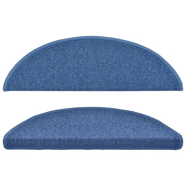 vidaXL Stair Mats 10 pcs 56x17x3 cm Blue Half Round