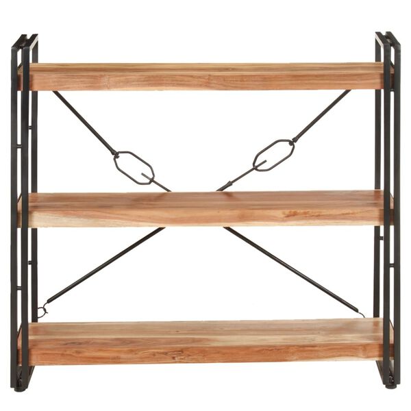 vidaXL 3-Tier Bookcase 90x30x80 cm Solid Acacia Wood