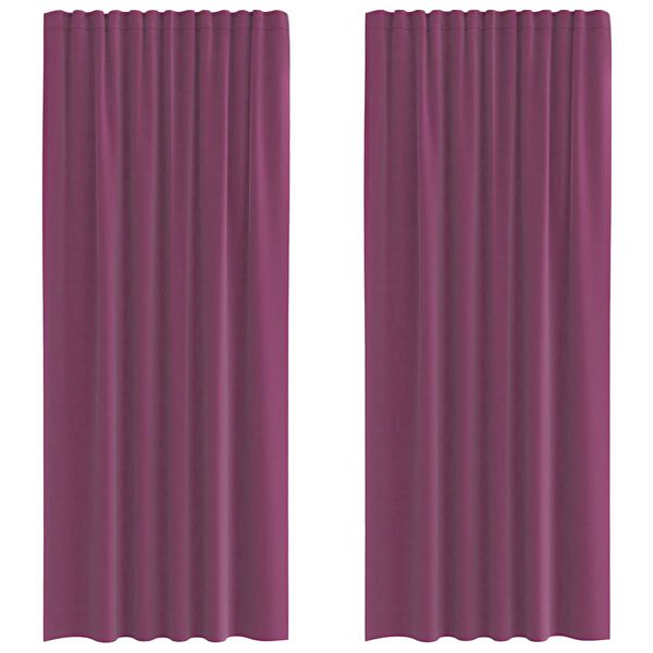 vidaXL Voile Curtains with Rod Pockets 2 pcs Purple