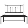 vidaXL Metal Bed Frame without Mattress with Headboard Black 107x203cm