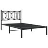 vidaXL Metal Bed Frame without Mattress with Headboard Black 100x200cm