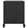 vidaXL Bedside Cabinet Black 36x39x43.5 cm Steel