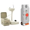 vidaXL Portable Camping Toilet and Handwash Stand Set with Water Tank