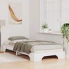 vidaXL Floor Bed Frame with Storage White 100 x 220 cm Solid pine wood