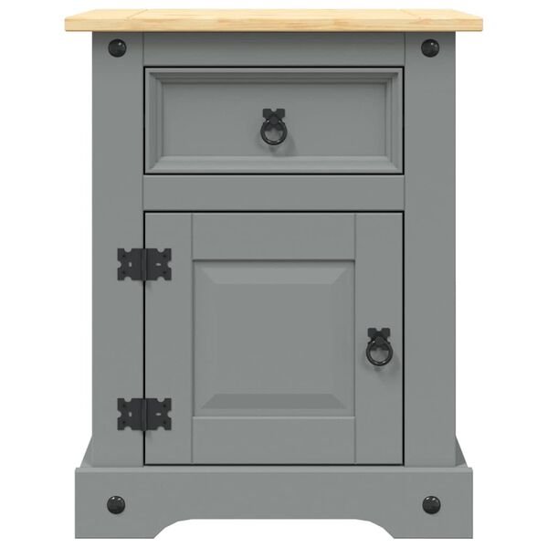 vidaXL Bedside Cabinet Mexican Pine Corona Range Grey 53x39x67 cm