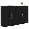 vidaXL Wall-mounted Cabinet 2 pcs Black Oak 69.5 x 34 x 90 cm
