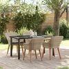 vidaXL Dining Set Light grey Poly rattan