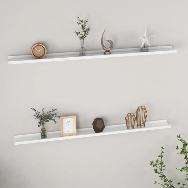 vidaXL Wall Shelves 2 pcs White 115x9x3 cm