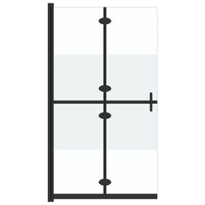 vidaXL Foldable Walk-in Shower Wall Half Frosted ESG Glass 100x190 cm